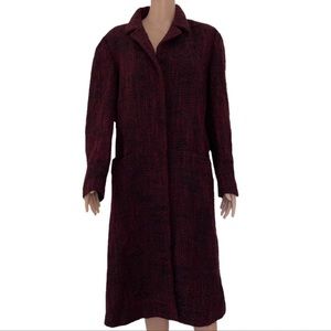 PRICE FIRM🚨 Vintage Sui Anna Sui Red Tweed Wool Blend Long Coat 46